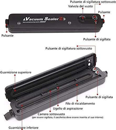 Confezionatrice Macchina Sottovuoto Elettrico Portatile Per Alimenti 90w Q-z100 Casa e cucina/Elettrodomestici per la cucina/Macchine sottovuoto per alimenti Trade Shop italia - Napoli, Commerciovirtuoso.it