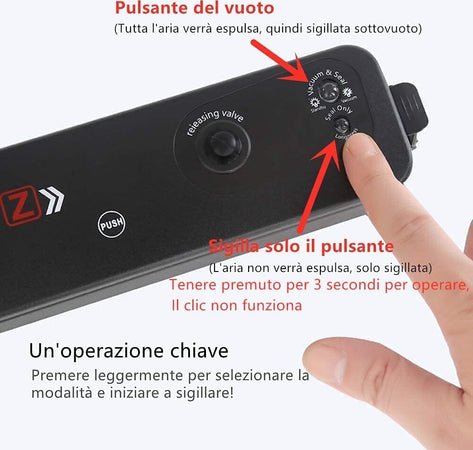 Confezionatrice Macchina Sottovuoto Elettrico Portatile Per Alimenti 90w Q-z100 Casa e cucina/Elettrodomestici per la cucina/Macchine sottovuoto per alimenti Trade Shop italia - Napoli, Commerciovirtuoso.it