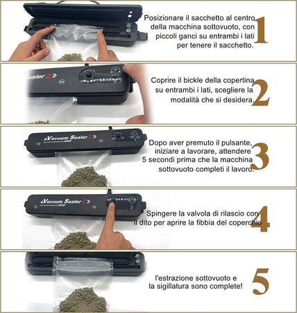 Confezionatrice Macchina Sottovuoto Elettrico Portatile Per Alimenti 90w Q-z100 Casa e cucina/Elettrodomestici per la cucina/Macchine sottovuoto per alimenti Trade Shop italia - Napoli, Commerciovirtuoso.it