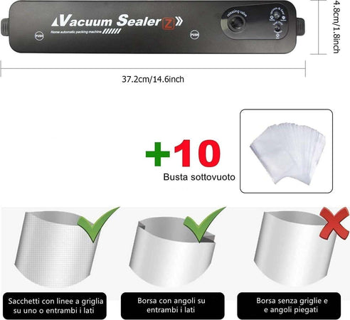 Confezionatrice Macchina Sottovuoto Elettrico Portatile Per Alimenti 90w Q-z100 Casa e cucina/Elettrodomestici per la cucina/Macchine sottovuoto per alimenti Trade Shop italia - Napoli, Commerciovirtuoso.it