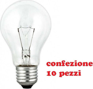 Confezione 10 Lampadine A Goccia Incandescenza E27 220/240v 50/60hz 100w Illuminazione/Lampadine/Lampadine a LED Trade Shop italia - Napoli, Commerciovirtuoso.it