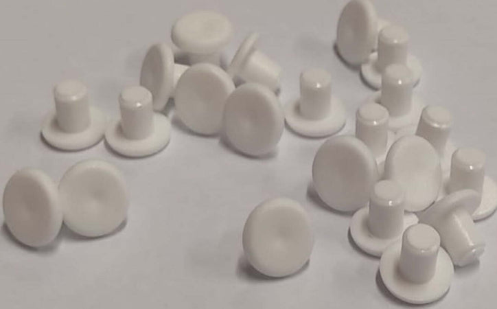CONFEZIONE-40-PEZZI---PARACOLPI-IN-PLASTICA-MORBIDI-BIANCHI-Ø5MM