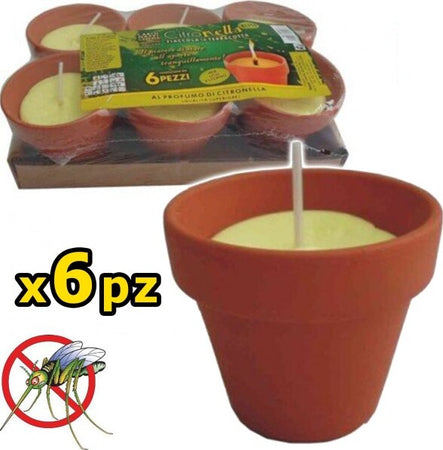 Confezione 6 Pz Citronella Coccio In Terracotta Diametro 10 Cm Antizanzare Casa e cucina/Decorazioni per interni/Candele e portacandele/Candele/Candele in vasetto Trade Shop italia - Napoli, Commerciovirtuoso.it