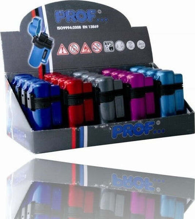 Confezione-Box-20-Pz-Accendini-Elettronici-Ricaricabili-Crystal-Color-Blue