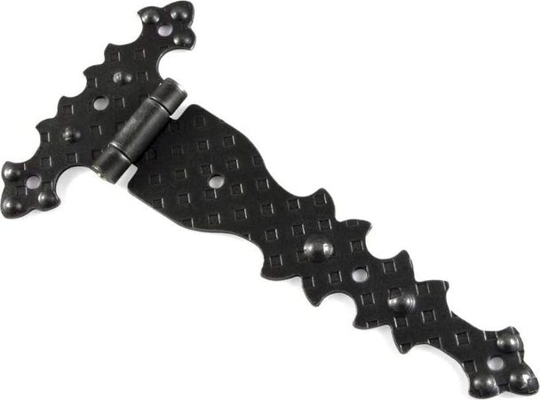 CONFEZIONE-DA-1-PEZZO---CERNIERA-RUSTICA-PIANA-IN-FERRO-MARTELLATO-182X92MM---COLORE-NERO