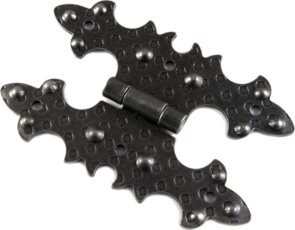 CONFEZIONE-DA-2-PEZZI---CERNIERA-RUSTICA-PIANA-IN-FERRO-MARTELLATO-40x68MM---COLORE-NERO