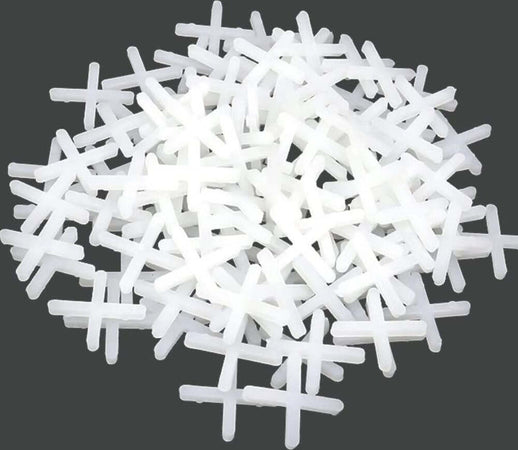 CONFEZIONE-DA-250-PEZZI---DISTANZIATORI-A-CROCE-PER-PIASTRELLE-4MM---IN-PLASTICA-COLORE-BIANCO