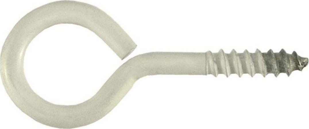 CONFEZIONE-DA-4-PEZZI---OCCHIOLI-AD-ANELLO-FILETTATI-4,0x30x14MM---IN-ACCIAIO-ZINCATO-VERNICIATO-BIANCO