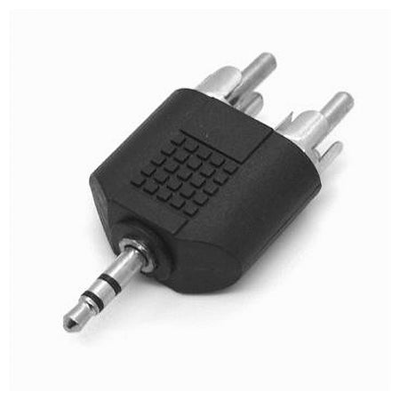 Connettore Adattatore Audio Splitter 2 Rca Maschio Ad Aux 3,5 Mm Maschio C-049