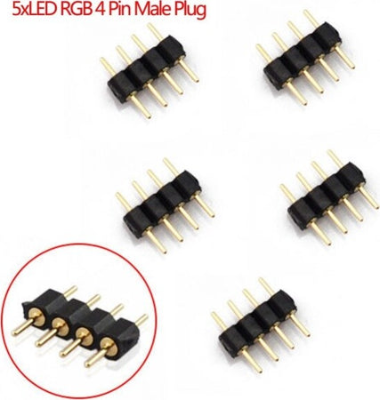 Connettore-Maschio-Maschio-3528-5050-Per-Strip-Strisce-Led-Rgb-4-Pin-Controller