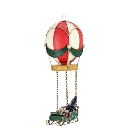 Mongolfiera" Noelle" in metallo per decorazioni natalizie