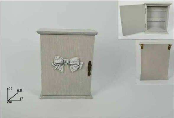 Contenitore-Box-Cassetta-Porta-Chiavi-Portachiavi-In-Legno-Con-Fiocco-17x22x6.5cm