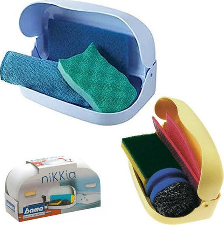 Contenitore-Porta-Spugna-Guanti-Per-Cucina-Bagno-Colori-Misti-Fissaggio-Adesivo
