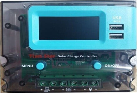 Controller-Regolatore-30A-40A-60A-Carica-Batteria-pannello-Solare-12V/24V-PWM-2-USB