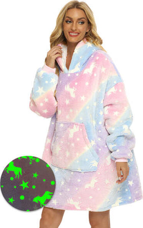 Coperta-Felpa-Con-Cappuccio-Maniche-E-Tasca-Luminosa-In-Vari-Colori-Plaid-Pile