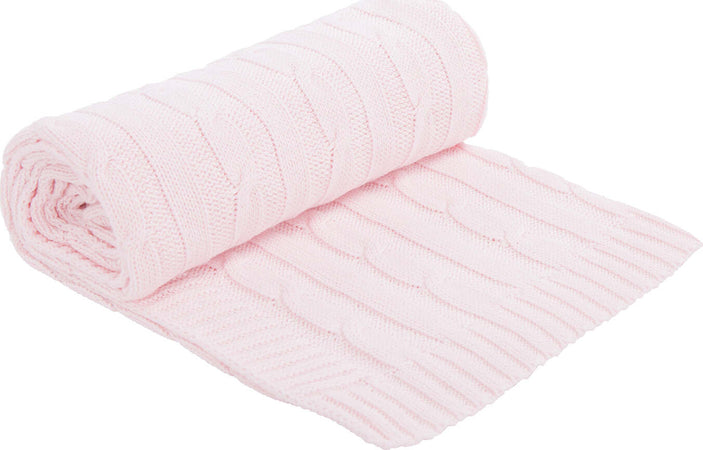 Coperta lavorata a maglia Rosa Chiaro Casa e cucina/Tessili per la casa/Biancheria per culle e lettini/Coperte e copertine/Coperte La Casa Del Bebè - Napoli, Commerciovirtuoso.it