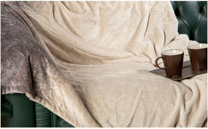 Coperta plaid acca24 montebianco in morbido pile + retro in sherpa