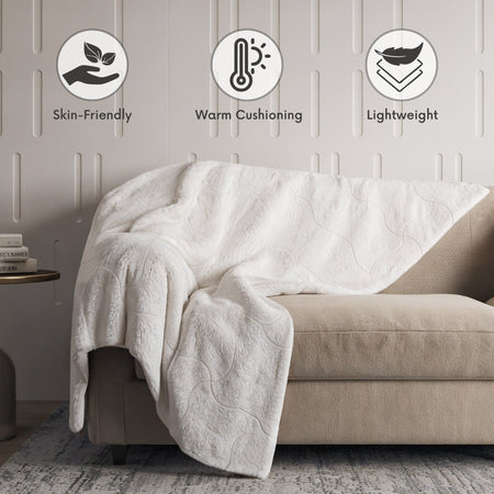 Coperta in Fibra di Carbonio | Morbida, Antistress Double Face, Vellutata per Divano o Letto Singolo e Matrimoniale