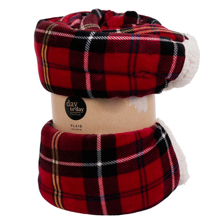 Coperta natalizia in poliestere tartan per decorazioni natalizie
