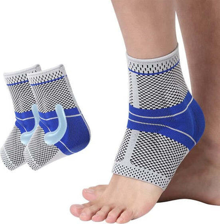 Coppia-Cavigliere-Supporto-Per-Caviglia-Anallergica-Elastica-Sport-Blu