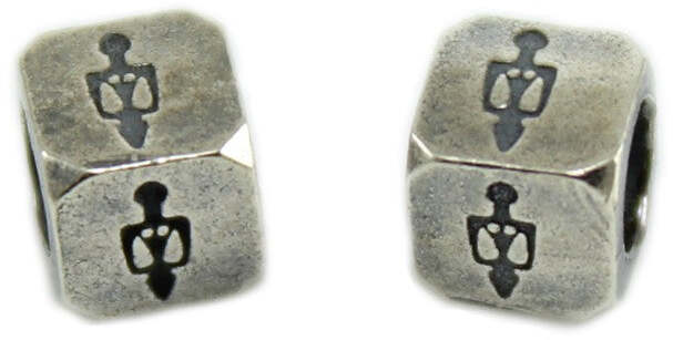 Coppia Charm passanti in argento brunito con Dea madre Filu e Trama