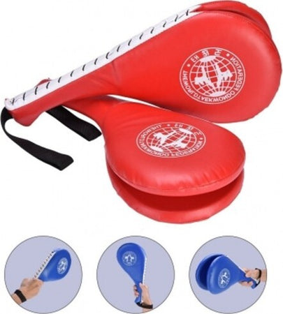 Coppia-Colpitori-Taekenwondo-Boxe-Pad-Punch-Bersaglio-Guantone-Karatè-Muay-Thai