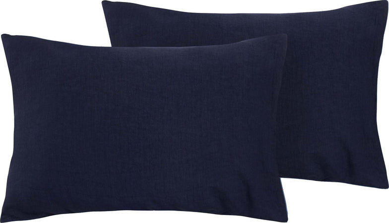 Coppia Di Federe In Puro Lino Stone Washed Blu Notte Casa e cucina/Tessili per la casa/Biancheria da letto/Lenzuola e federe/Federe Vanita di raso - Sesto San Giovanni, Commerciovirtuoso.it