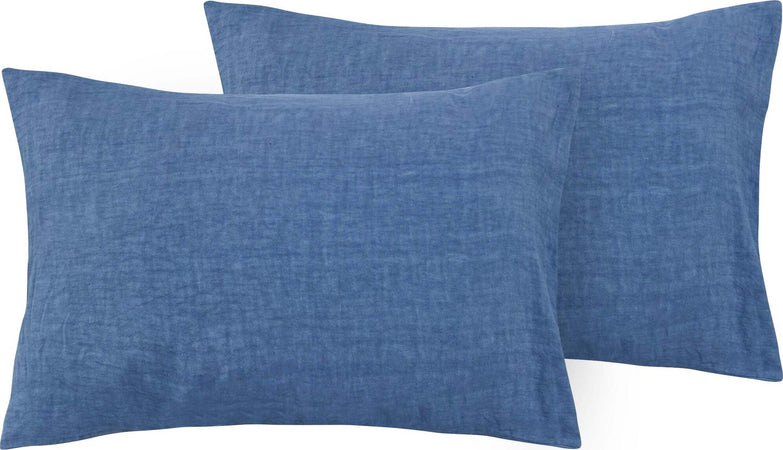 Coppia Di Federe In Puro Lino Stone Washed Bluette Casa e cucina/Tessili per la casa/Biancheria da letto/Lenzuola e federe/Federe Vanita di raso - Sesto San Giovanni, Commerciovirtuoso.it