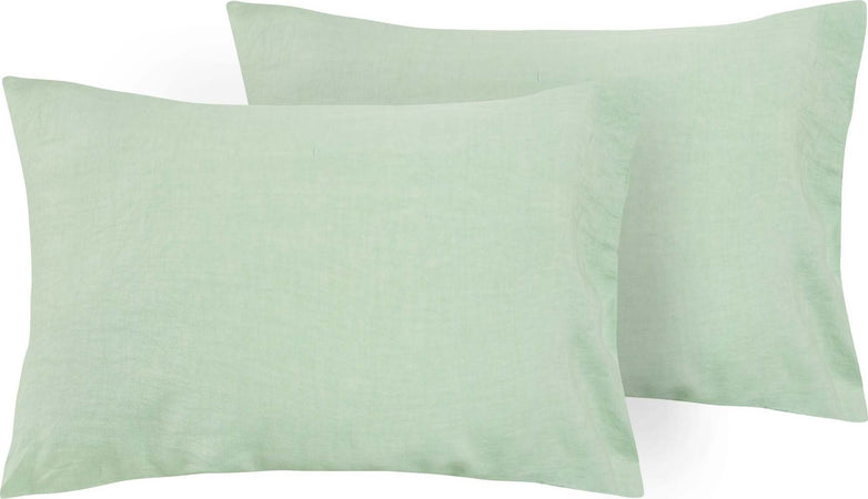 Coppia Di Federe In Puro Lino Stone Washed Verde Menta Casa e cucina/Tessili per la casa/Biancheria da letto/Lenzuola e federe/Federe Vanita di raso - Sesto San Giovanni, Commerciovirtuoso.it