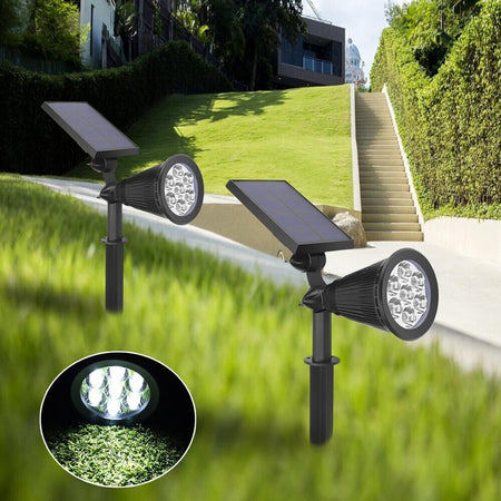 Coppia-Faro-Con-Pannello-Solare-Ricaricabile-7-Watt-Faretto-Luce-Bianca-Giardino-Universo