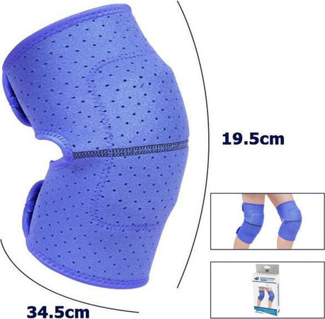 Coppia-Ginocchiere-Fascia-Tutore-Anallergica-Lavabile-Per-Bambini-Colore-Blu-S