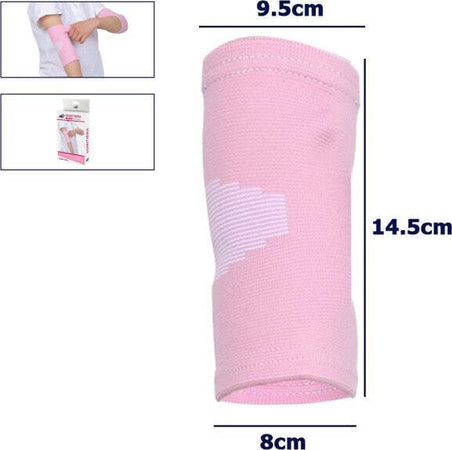 Coppia-Gomitiera-Fascia-Elastica-Supporto-Per-Gomito-Anallergico-Bambini-Rosa