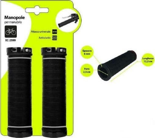 Coppia-Manopole-Per-Manubrio-Sterzo-Bici-Antiscivolo-Attacco-Universale-Xc-2599