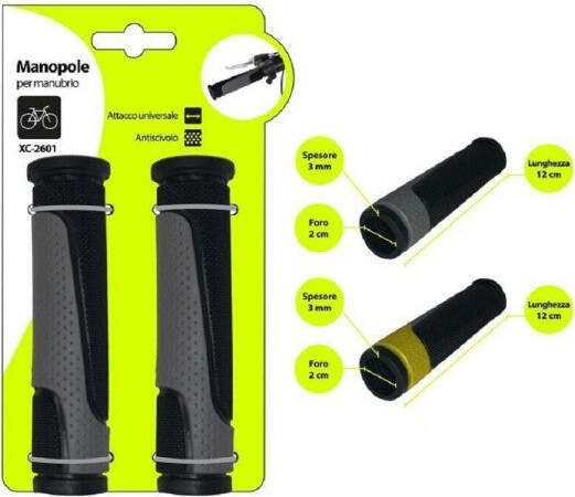 Coppia-Manopole-Per-Manubrio-Sterzo-Bici-Bicicletta-Universale-Bicolore-Xc-2601