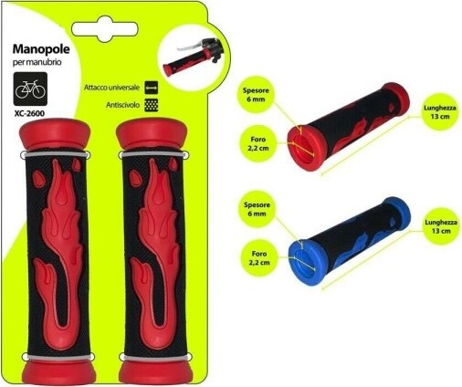 Coppia-Manopole-Per-Manubrio-Sterzo-Bicicletta-Universale-Fiamma-Colorata-Xc2600