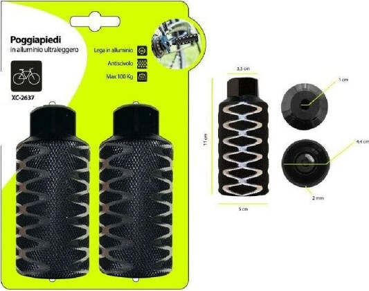Coppia-Poggiapiedi-In-Alluminio-Leggero-Antiscivolo-Per-Bici-Max.-100-Kg-Xc-2637