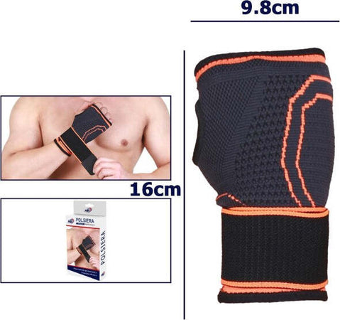 Coppia-Polsiera-Fascia-Elastica-Supporto-Per-Polso-Sport-Protezione-Arancione