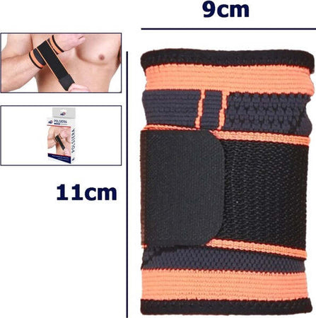Coppia-Polsini-Elastici-Per-Polso-Fitness-Sport-Anallergico-Protezione-Arancione