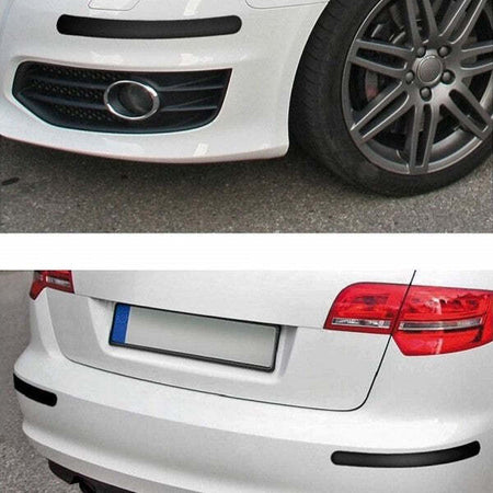 Coppia-Protezioni-Per-Paraurti-Spoiler-Antiurto-52x510mm-Gomma-Nero-Adesivo-Auto