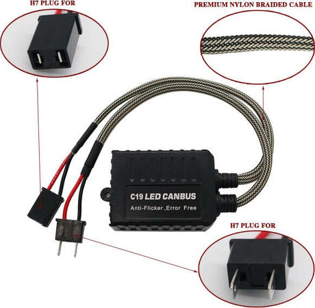 Coppia-Resistenze-Cambus-H7-Fari-Decoder-Led-Errore-Centralina-Antisfarfallio