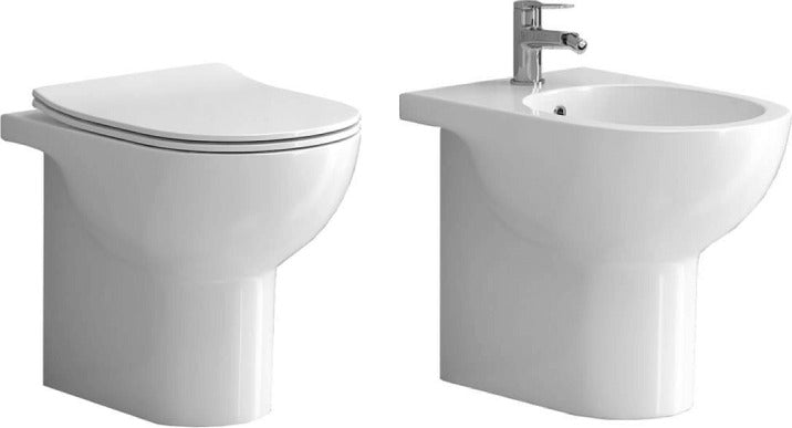 Coppia Sanitari A Terra Moderni Filo Muro - Eolis Commercio Industria e Scienza/Forniture sanitarie e igieniche/Accessori e sanitari bagno/WC commerciali/Toilette a due pezzi Shopbagno.it - Roma, Commerciovirtuoso.it
