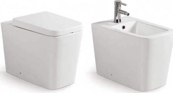 Coppia Sanitari Design Rettangolare Wc Con Copriwater Soft-Close E Bidet in Ceramica Bianca Di Alta Qualità Fai da te/Attrezzature per cucine e bagni/Attrezzature per bagni/Vasi WC Shopbagno.it - Roma, Commerciovirtuoso.it
