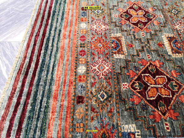 Coppia-Scendiletto-Khorgin-Shabargan---Tappeti-Moderni-Multicolore-Con-Disegni-Geometrici-Antich-Set-2-Pz.