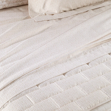 Alviero Martini 1A Classe Copriletto Trapuntato Matrimoniale In Raso Di Cotone Geo white 2502S220