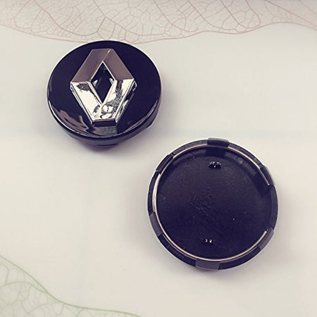 4 Tappi mozzo RENAULT Cerchi in Lega Coprimozzo da 60mm Borchie NERO ARGENTO Twingo Captur Clio Megane Kangoo Scenic Koleos Kadjar