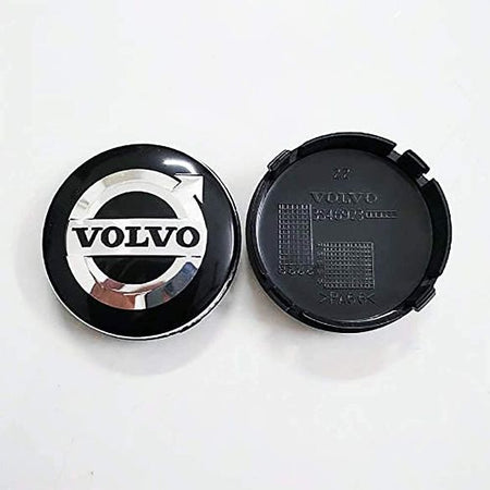 4 Coprimozzi Tappi Borchie VOLVO XC-90/XC90 XC70 XC60 V40 64mm Compatibile Nero Cromato Cerchi in Lega