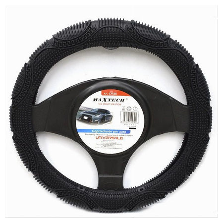 Coprivolante Universale Auto Copertura Fodera Sterzo 38cm Antiscivolo Nero Cv-26