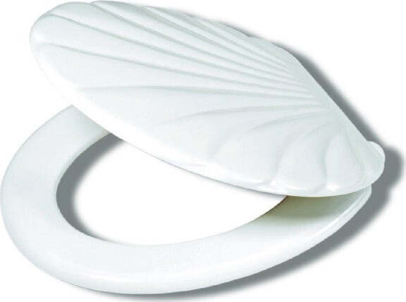 Copriwater-Coprivaso-Tavoletta-Sedile-Wc-In-Plastica-Standard-Conchiglia-Bianca