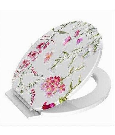 Copriwater Sedile Coprivaso Wc Water Per Bagno In Pvc Universale Con Fiori 59025
