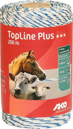 Corda recinto elettrico per cavalli e mucche, fune Bianca e Blu 6 x 0.30 Commercio Industria e Scienza/Attrezzature e forniture agricole/Strutture/Recinzioni La Zappa - Altamura, Commerciovirtuoso.it
